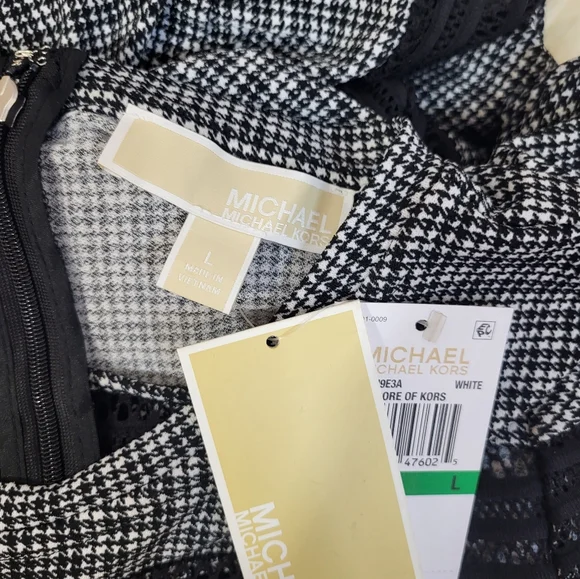 ❤️ MICHAEL Michael Kors Checkered Mesh And Ruffle Dress - Picture 2 of 8